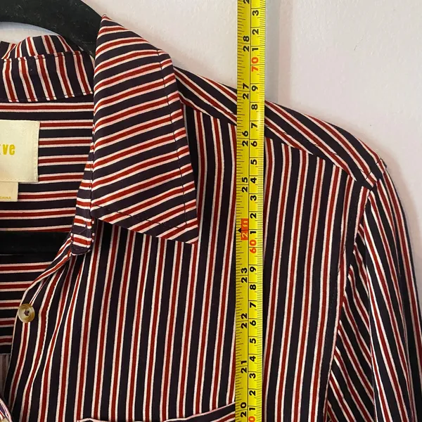 Maeve by Anthropologie Adelaide Poplin Striped Button Down Shirt Women's size XS - Image 11