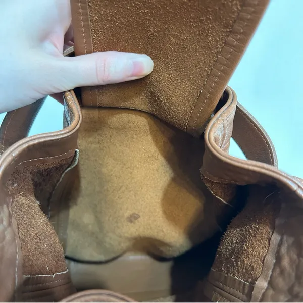Vintage Coach 4156 Toffee Brown Leather Soho Belted Bucket Buckle Pouch Bag - Image 13