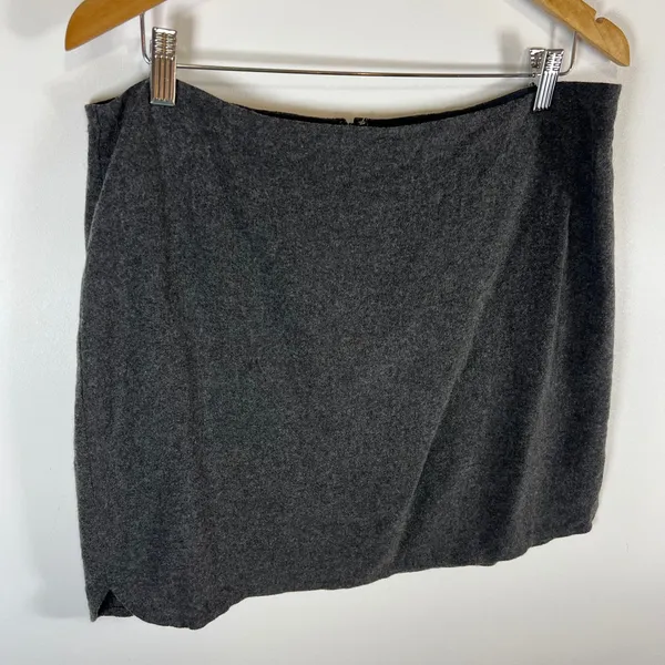 Madewell Womens Gray Wool Blend Mini Skirt Size 12 Lined Back Zip Heathered‎ - Image 3
