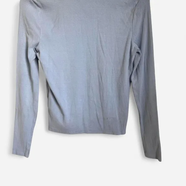 Cotton On Light Blue Ribbed Long Sleeve Top - Size XL - Image 2