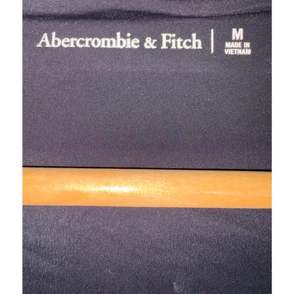 NWT Abercrombie & Fitch Black Knit Square Neck Short Sleeve T-Shirt Blouse Sz M - Image 3