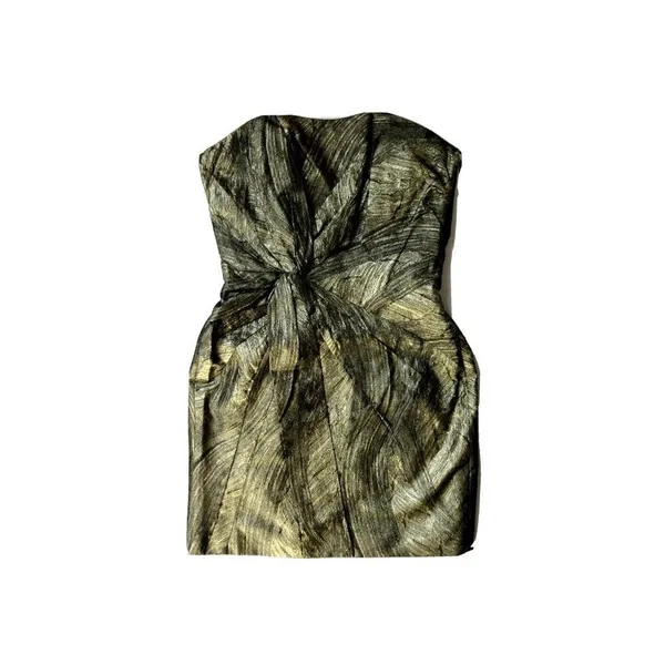 COPY - NWT Haute Hippie Metallic Gold & Black Twist Front Strapless Mini Dress … - Image 5