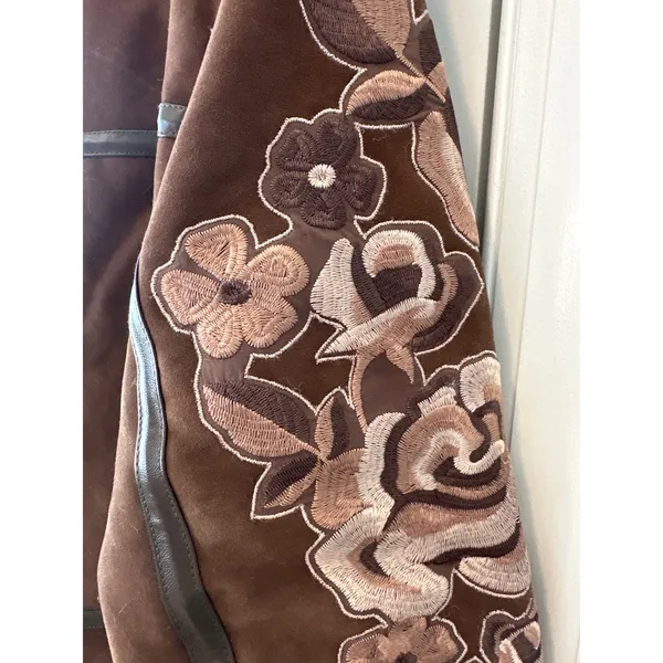 Free People NWT We‎ The Free Andies Embroidered Vegan Leather Moto Jacket Size L - Image 7