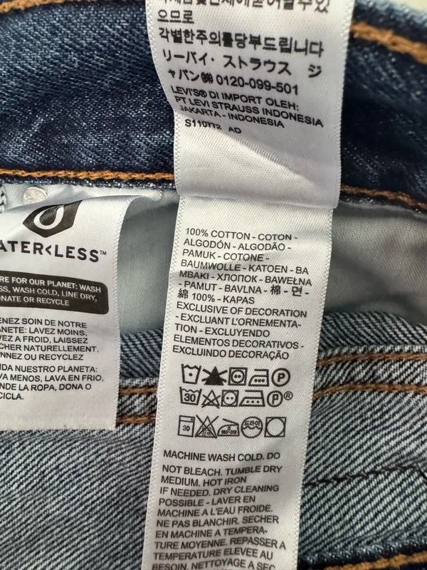 Levi’s 94 Baggy Jeans Denim Straight Leg Medium Wash Blue 30 10 - Image 11