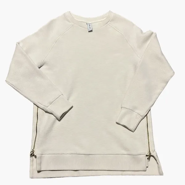 Varley‎ Mae Boyfriend Oversized Sweat Pullover in Egret Small - Image 2