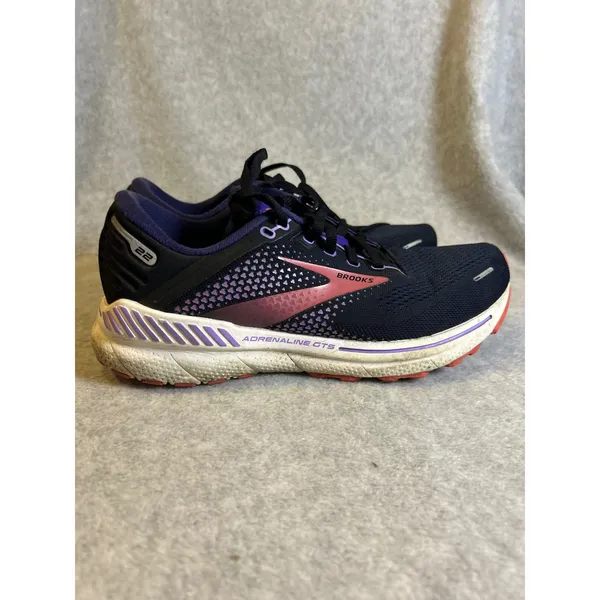 Brooks Adrenaline GTS 22 Womens Running Shoes Black Purple Coral Pink Sneakers‎ - Image 3