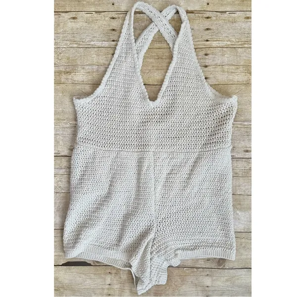 Free People Beach FP Beach Clear Skies Fauxchet Romper Natural Cream - Image 3