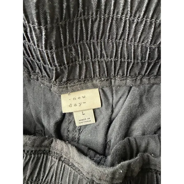 A New Day Womens Black Jogger Pants Elastic Drawstring Waist Size Large - Image 3