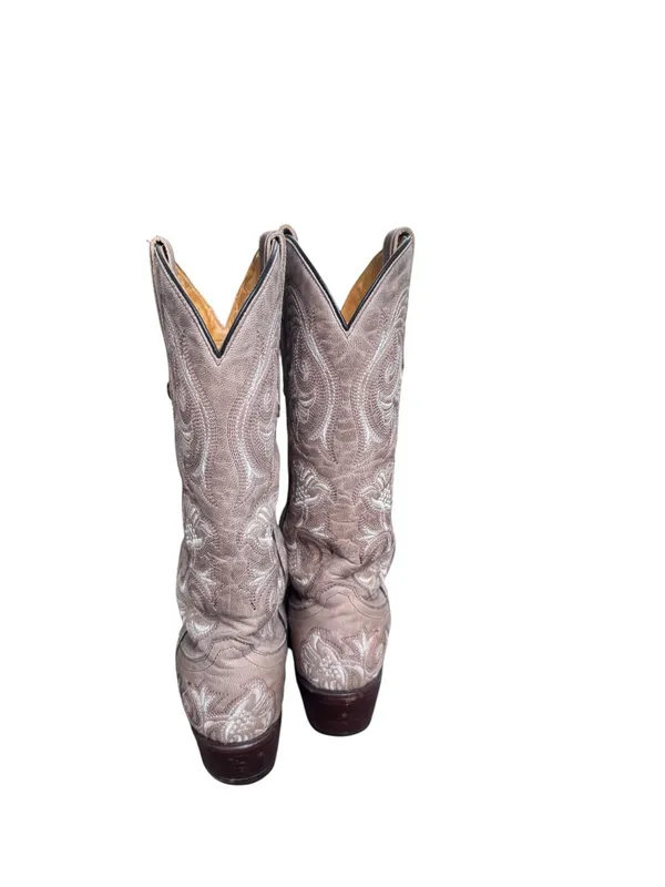 Women's Corral Western Beige White Embroidery Snip Toe Boots G1086 6.5 - Image 5