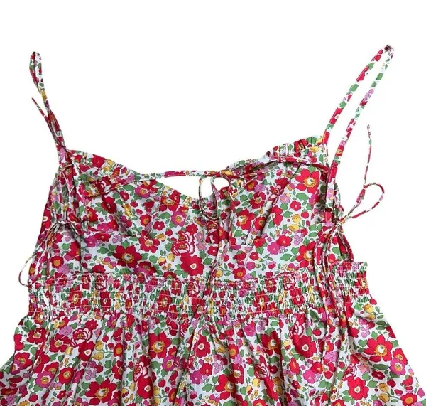 For Love & Lemons Red / Pink Auden Floral Cotton Mini Dress Women’s US XL - Image 6
