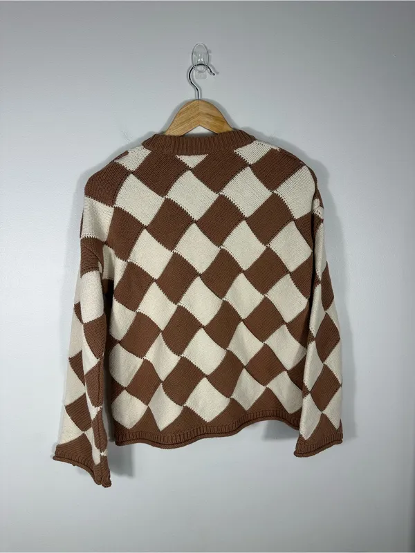 Madewell‎ Merriam Pullover Checkered CrewNeck Sweater Women’s Sz XS - Image 5