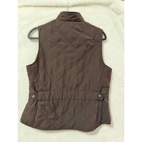 Horze Equestrian Quilted Vest Womens 10/12 Brown Diamond Padded Horse Riding Zip - Image 7