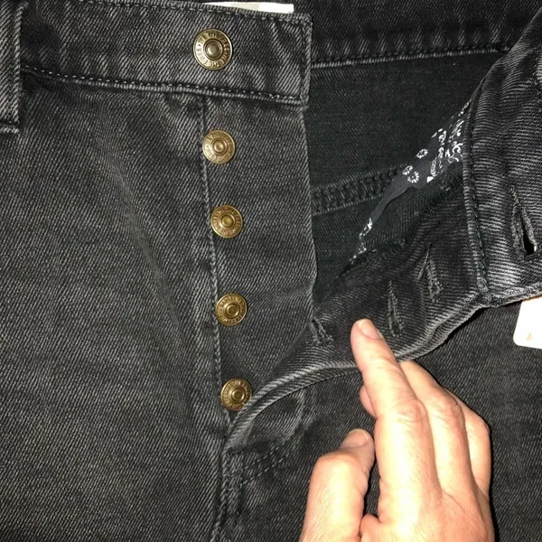 We the Free Size 27‎ Black denim distressed, vintage inspired, mini skirt. - Image 3