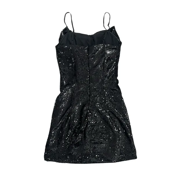 RONNY KOBO Sequin Embellished Lindsay Bow Front Mini Dress Black Women’s Size S - Image 9