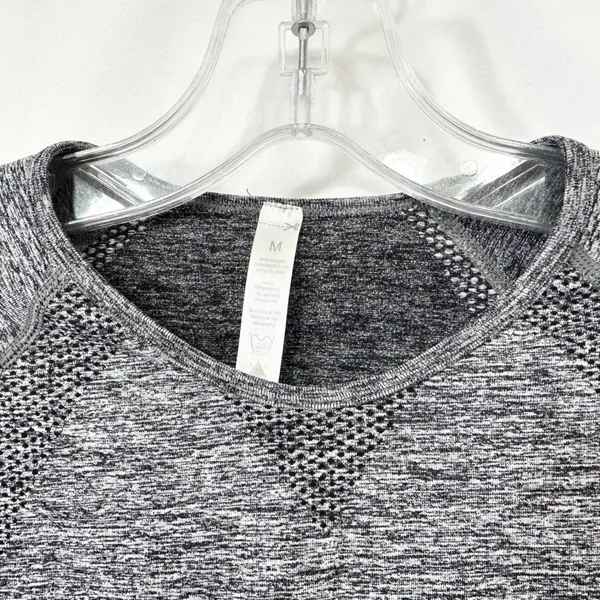 Seamless Workout‎ Set Gray Activewear Long Sleeve Crop Top Leggings TikTok 779 - Image 15