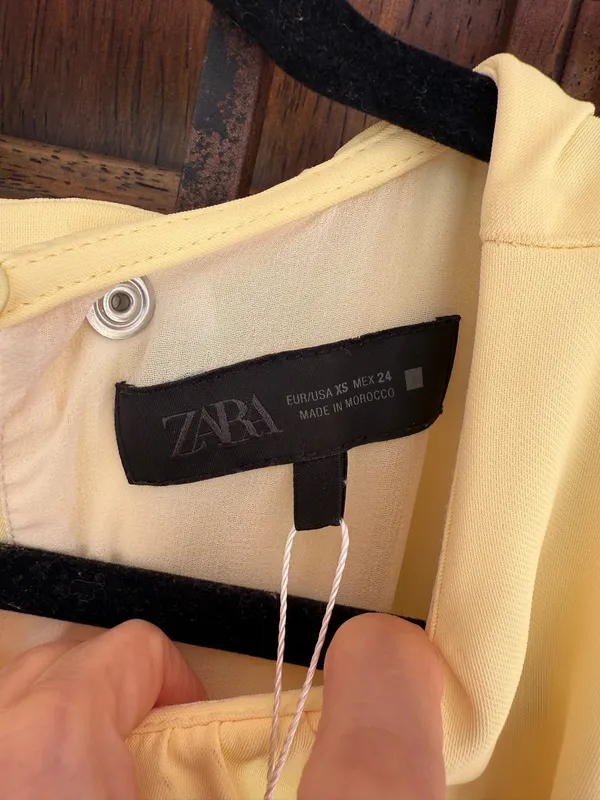 ZARA Pale Yellow Sleeveless Maxi Dress Size XS - Image 4