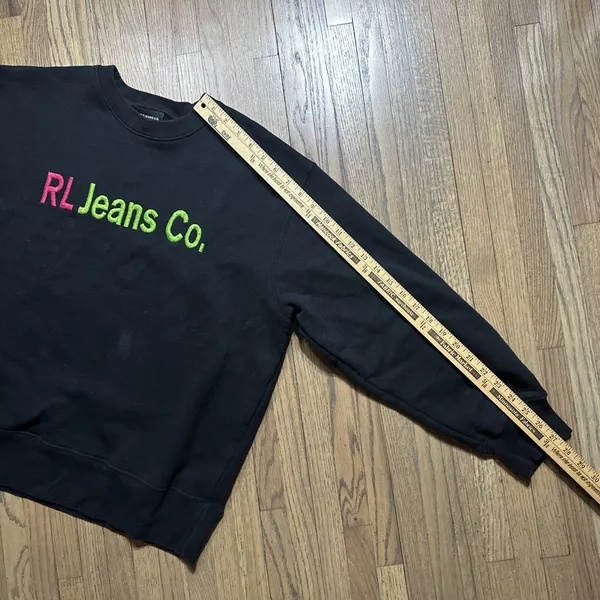 Vintage Polo Ralph Lauren Jeans Sweatshirt Women's SZ M/L Y2K USA Spell Out - Image 8