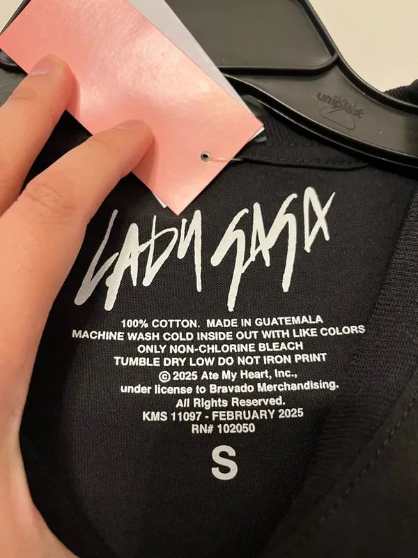 Lady Gaga Black Graphic Tee with Red Script - Image 4