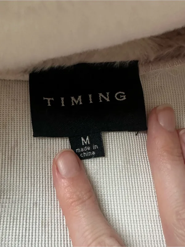 Timing Plush Zip-Up Jacket in Cream, Blush & Tan Plaid - Image 7