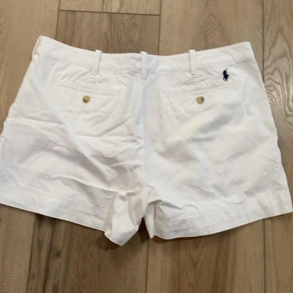 Polo Ralph Lauren Shorts Womens 14 White Chino Twill Cotton Nautical Logo Summer - Image 5