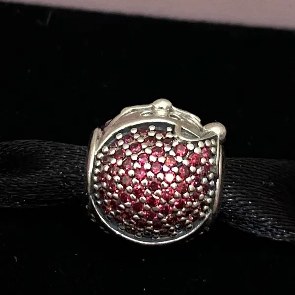 Authentic Pandora Sparkling Jolly Santa Red/Clear CZ Christmas Holiday Charm - Image 5