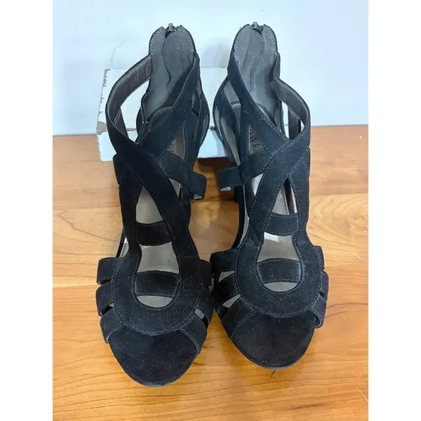 Kelly & Katie Womens Black Strappy Cage Heels Stiletto Sandals Size 9 - Image 3