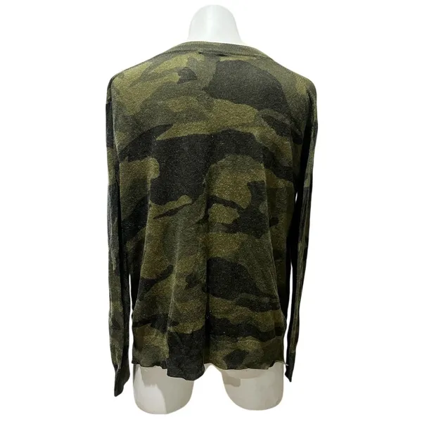 VICI Women's Camouflage Knit Long Sleeve Top Size L Green Casual - Image 8