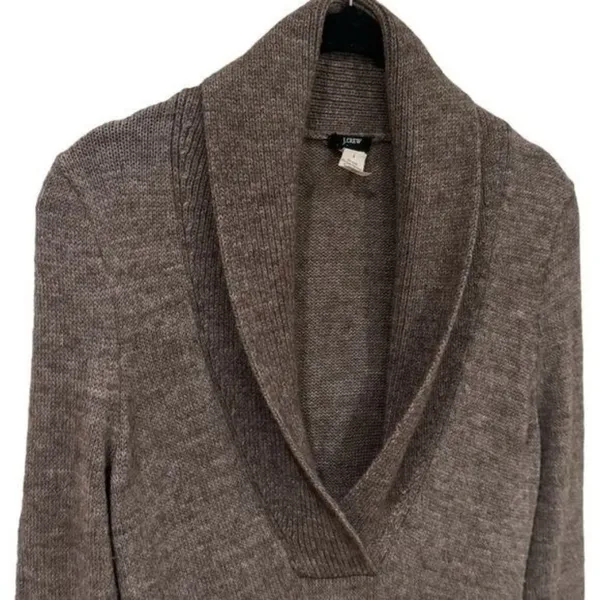 J. Crew Alpaca Blend Plunge V-Neck Long Sleeve Sweater Capsule Cozy Cabincore‎ S - Image 3