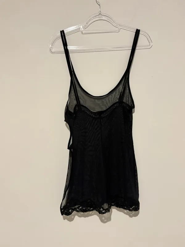 Victoria's‎ Secret Women's Baby Doll Sheer Cut Out Slit Sequin slip Black small - Image 4