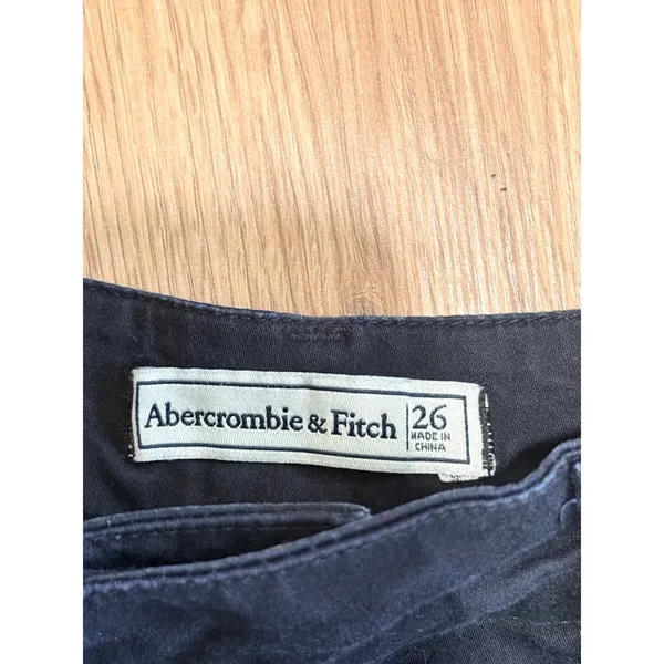 Abercrombie & Fitch Womens‎ black Chino Shorts Size 26 Mid Rise Cotton Twill - Image 3