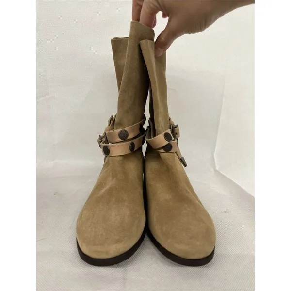 Free People Hayden Slouch Boots Women’s Boots Sz 38 , 7-7.5 Suede Buckle Calf - Image 6