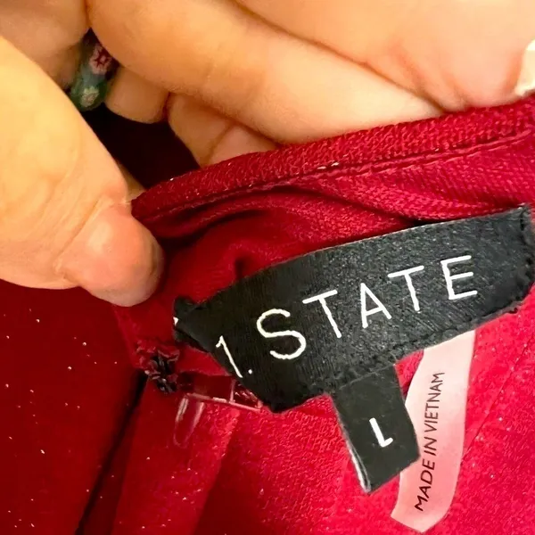 NEW 1. State RED Dress LARGE stretch cocktail party - Image 12