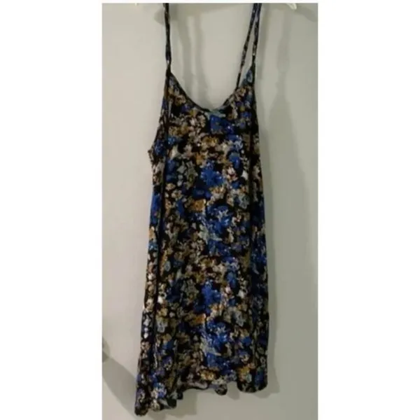 For Love and Lemons Women's Blue and Yellow Dress S - Image 4