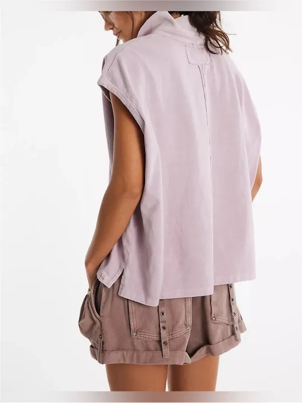 NWT Free People We The Free Keep On Polo - Brush Lilac purple - medium - Image 4