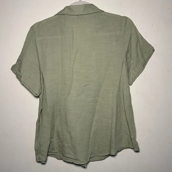 Lucky Brand Sage Green Lace Trim Tunic Shirt Womens Size Small Short Sleeve‎ - Image 2