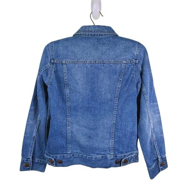 Madewell Womens Denim Trucker Jacket Small Blue Button Front Casual Fall Country - Image 3