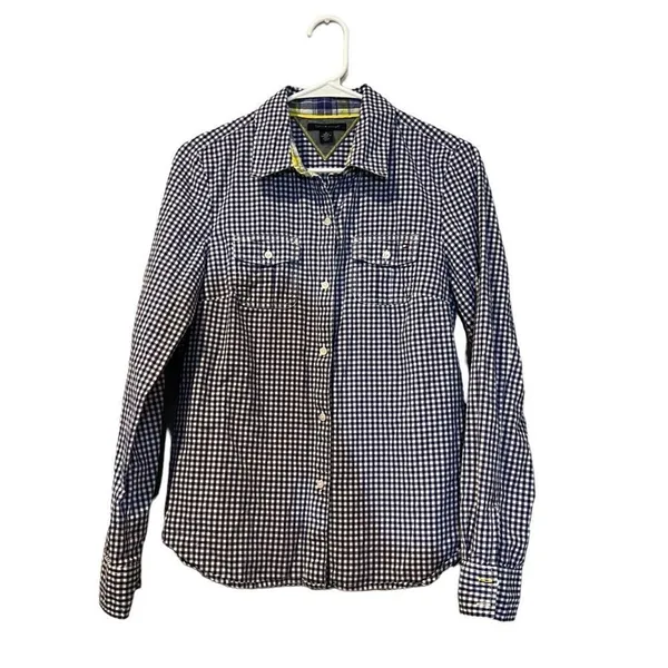 Tommy Hilfiger Button-Up‎ Shirt Womens Medium Blue White Gingham Check Long - Image 2