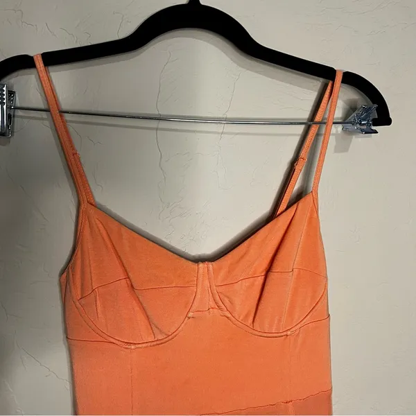 Wilfred Aritzia Montague Balconette Orange Midi‎ Slit Dress - Image 3