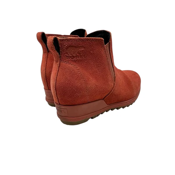 Sorel Evie Booties Boots Pull-On Wedge Heel Waterproof Suede Red‎ Size US 8 - Image 7