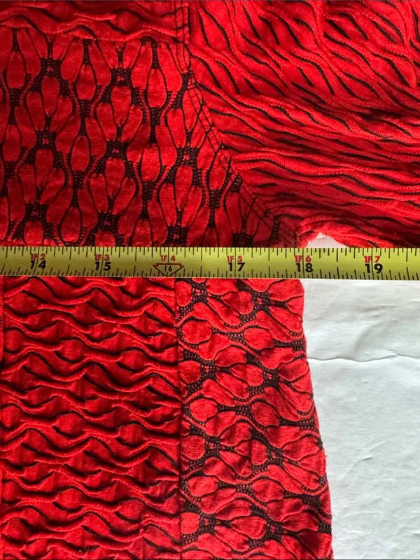Ali Miles Red black Textured Knit Turtleneck tunic Top L stretch casual career - Image 10