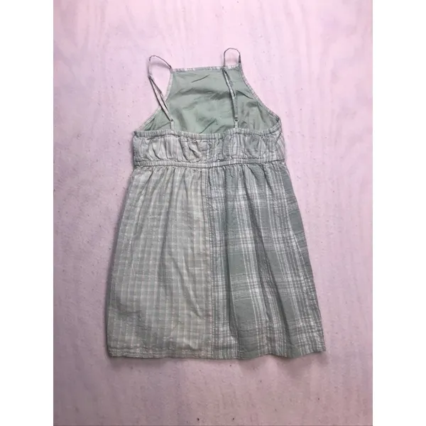 American Eagle‎ Mini Dress Womens M Green NWT Mixed Gingham Plaid Linen Blend - Image 6