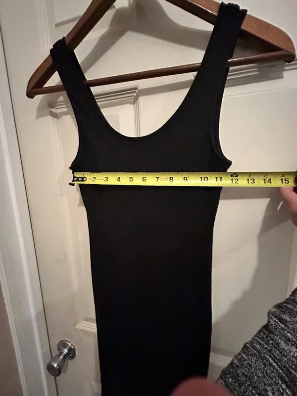 Ambiance - Classic Black Ribbed Tank Midi Dress - size medium - Image 4