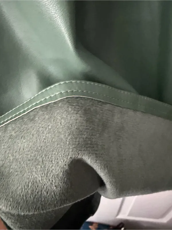 Mango Green Short Sleeve Leather Shirt Dress - Image 4