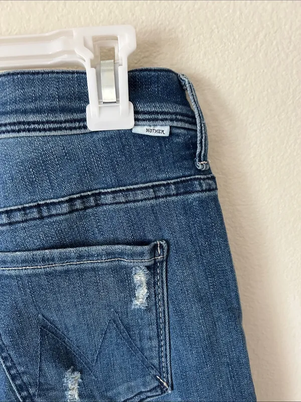 MOTHER The Weekender Fray flare denim Jeans Graffiti‎ Girl Wash 28” - Image 7