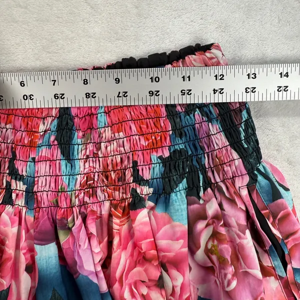 Lululemon Hot Hitter Skort Secret Garden Hot Pink Roses‎ Floral Smocked Waist 2 - Image 2