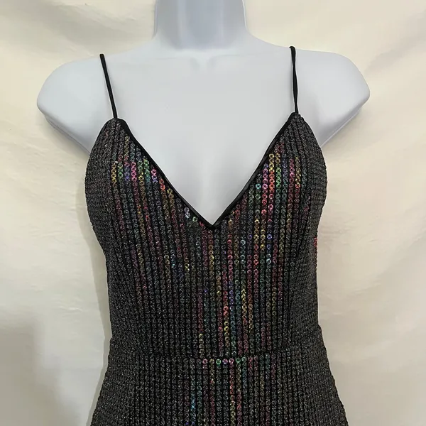 X By NBD Y2K Sequin Rainbow Mini Dress XS Club Festival Revolve Indie Sleaze - Image 3