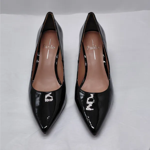 Linea Paolo Womens Pumps Size 6 Black Patent Office Chic Career Cocktail Shoes - Image 3