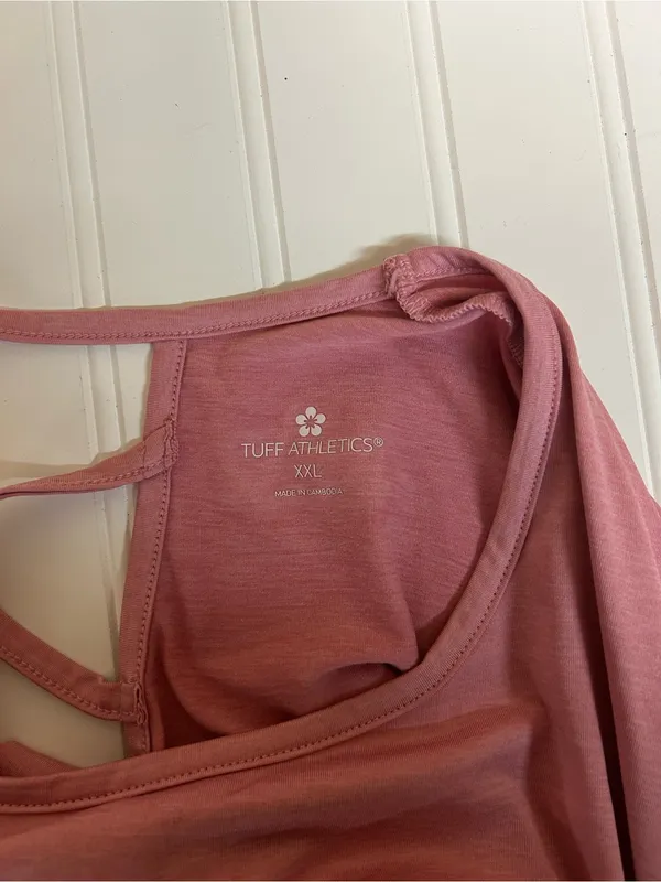 Tuff Athletics Dusty Rose Crisscross Back Top Size XXL - Image 3