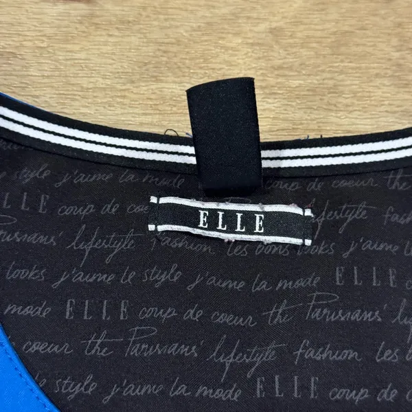 Elle Snap Front Warm Up Scrubs Jacket Blue Size Small - Image 4