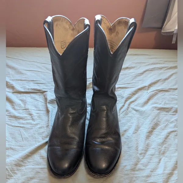 Dan Post Women’s Leather Pull-On Cowboy Boots W8.5 Black - Image 2
